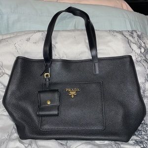 Prada Front Pocket Shopping Tote Vitello Daino